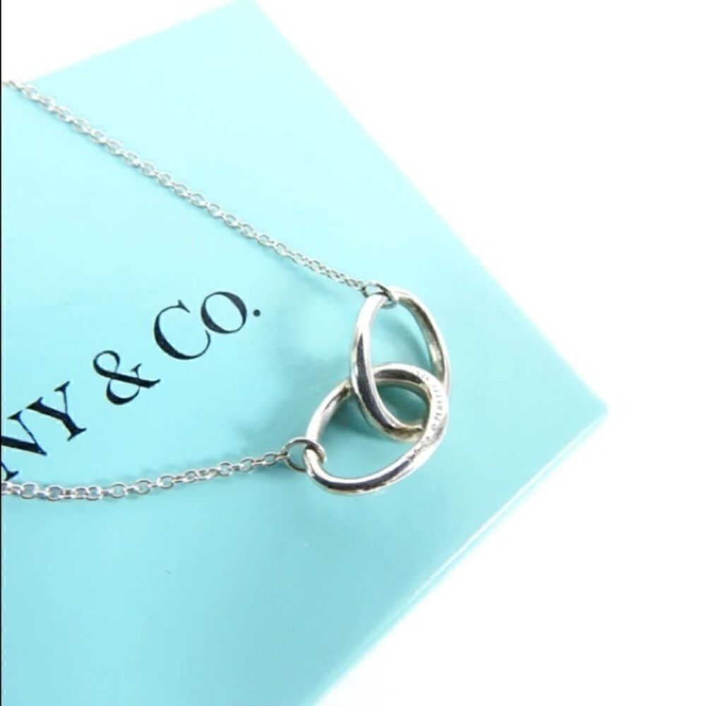 AuthenticTiffany & Co. Elsa Peretti Large Interlocking Ovals 925 Sterling Silver
